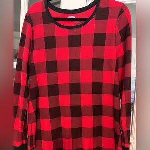 Red and Black Checkered Sweater